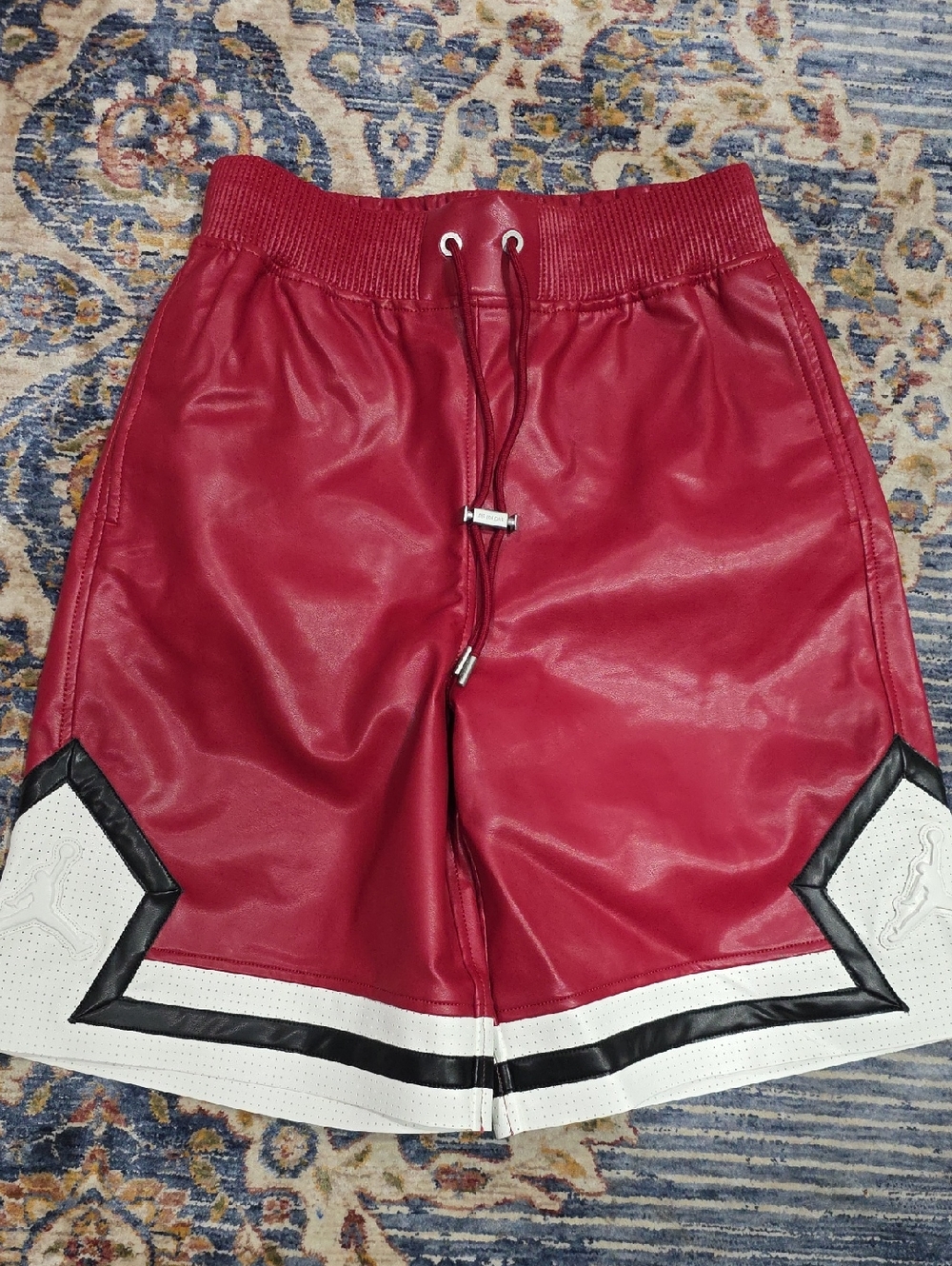 Air Jordan Faux Leather Red Shorts